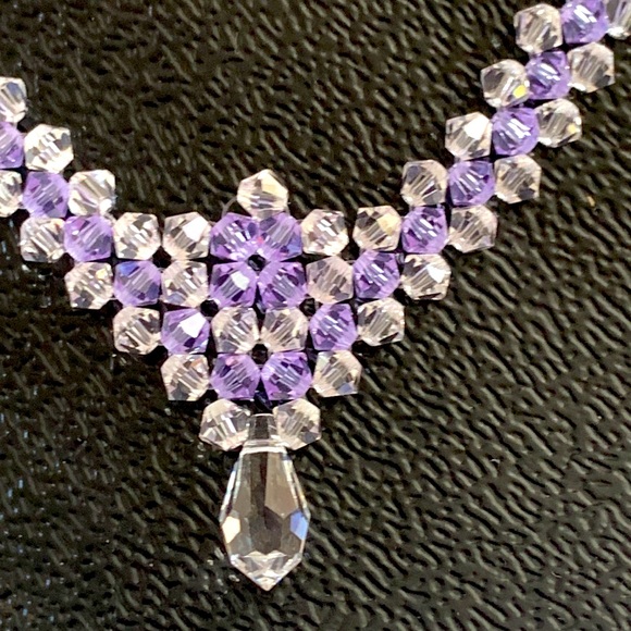 Handmade Swarovski Crystal princess necklace - Picture 3 of 6